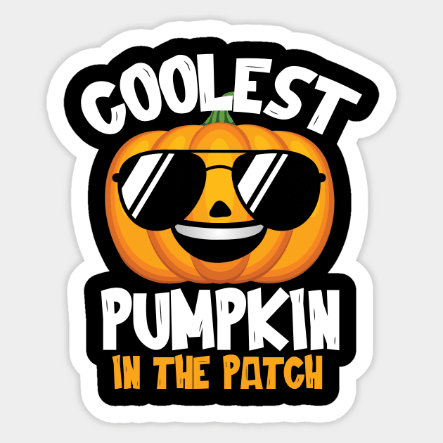 Halloween Boys Gift Coolest Pumpkin In The Patch Funny.png Sticker by blacks store